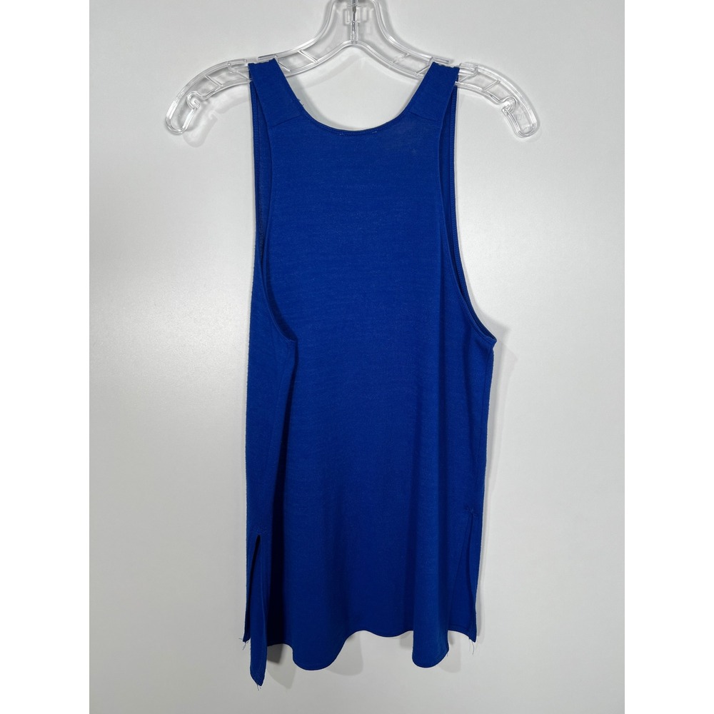 Wilfred Free Blue Bright Knit Tank Top Side Slit Minimalist Basic Sleeveless S - Picture 3 of 4